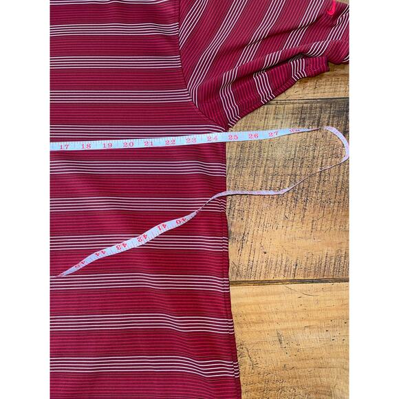 Mens Nike Golf Dri Fit UV Y2K Red Striped Short Sleeve Polo Performance Shirt XL - Picture 6 of 8